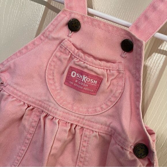 Vtg Oshkosh B'Gosh Size 6-9 Month Pink Overalls - Picture 4 of 7